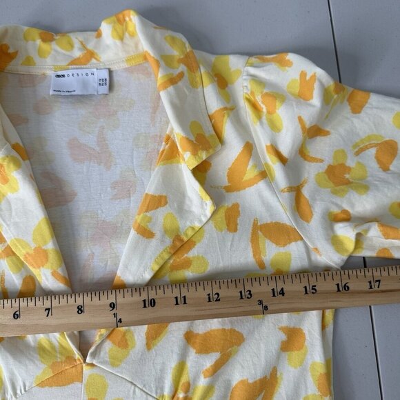 ASOS DESIGN Ultimate Maxi Tea Dress Size 8 Yellow Floral print Boho Cotton Slit - Picture 7 of 13